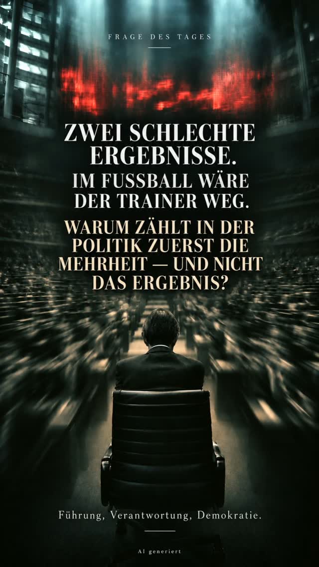 Mann im Anzug vor einer urbanen Kulisse und Editorial-Text über Ergebnisse.